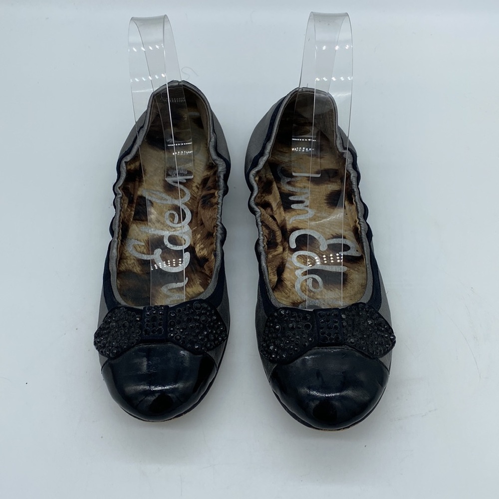 Sam Edelman Blythe Sip On Ballet Flats Bow Black Grey Womens Size 6.5 M - Picture 3 of 12